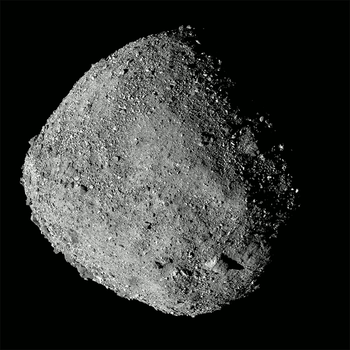 OSIRIS-REx took detailed photos of the asteroid Bennu as it approached. 