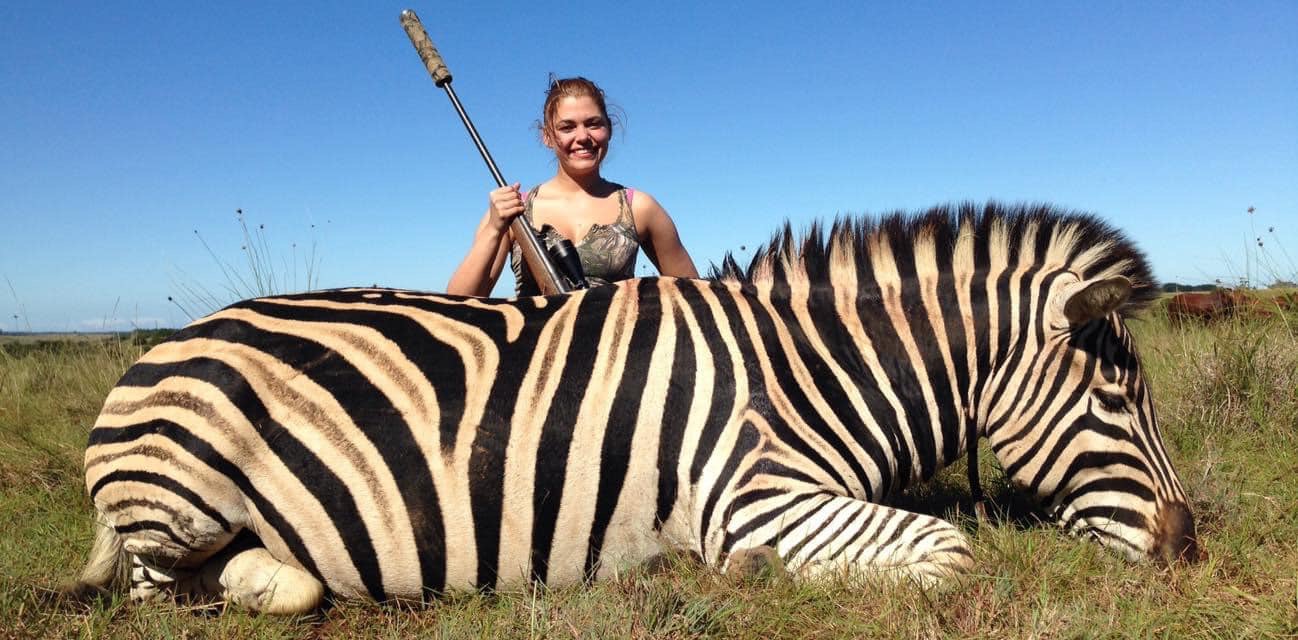 The hunter believes she is helping a just cause by killing a sick or overpopulated species