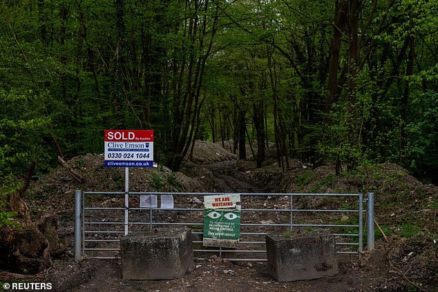 Sign at the entrance to Hodder Forest warns trespassers of illegal dumping