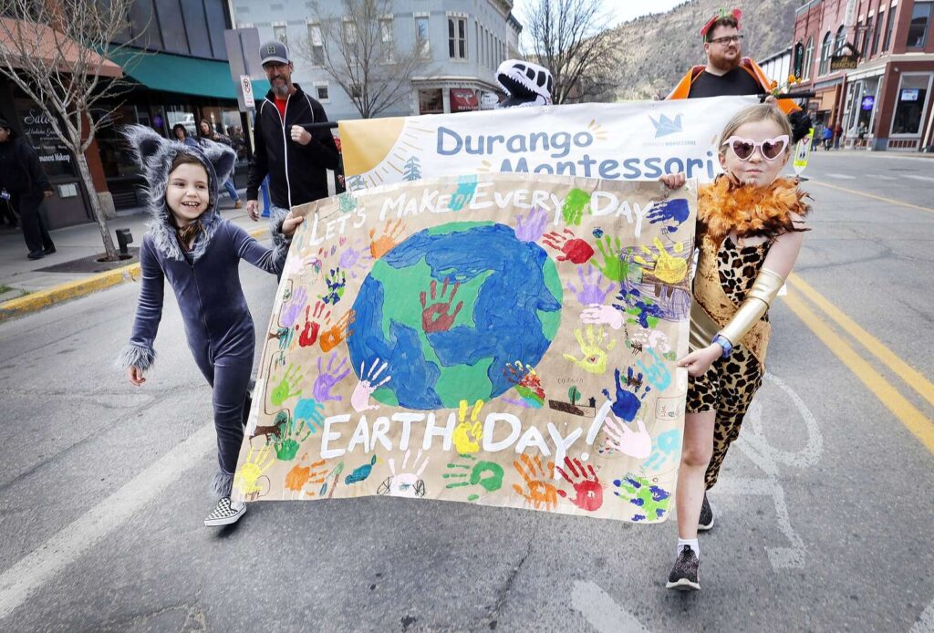 Durango people and tourists gather downtown to celebrate Earth Day