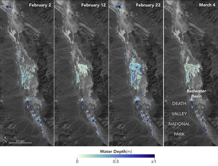 NASA image shows how big Death Valley's 'rare' lake will be this winter
