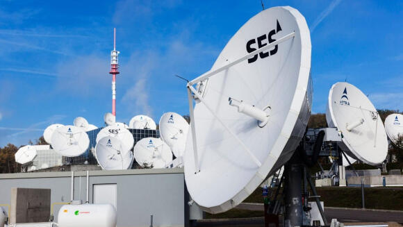 It now controls more than a hundred geostationary communications satellites. SES satellite dish 