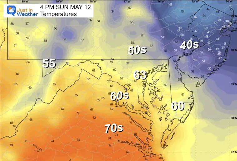 May 11 Weather Forecast Temperature Mother's Day Sunday Afternoon