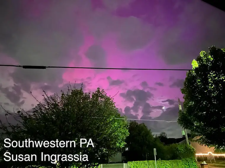 Aurora in southwestern Pennsylvania on May 11
