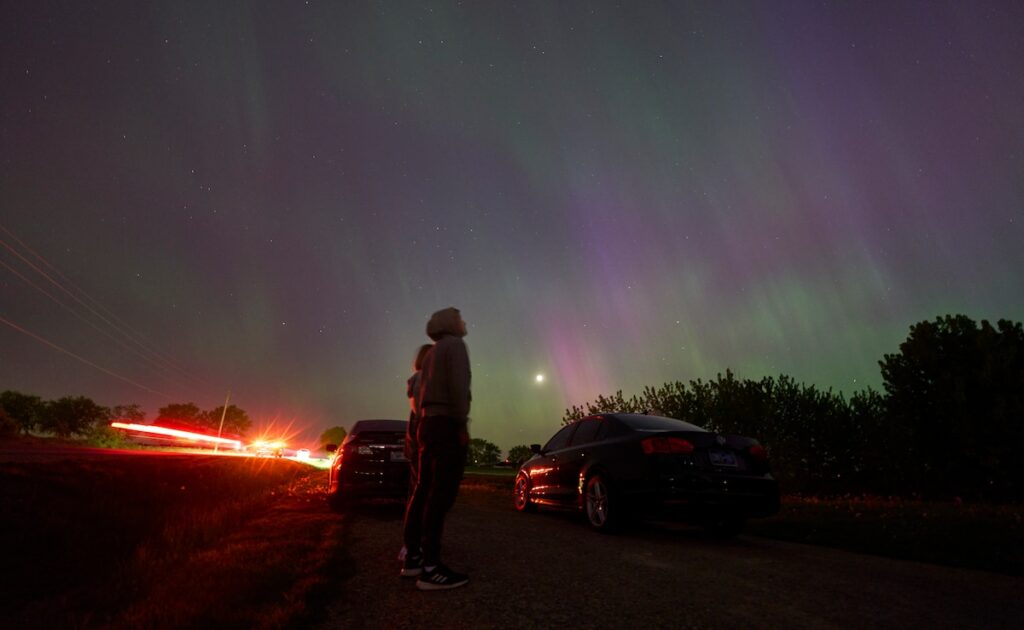 A glimpse of the Northern Lights after the strongest solar storm in two years
