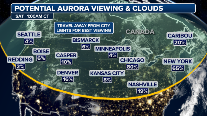 Aurora cloud forecast for Saturday morning (5/11)